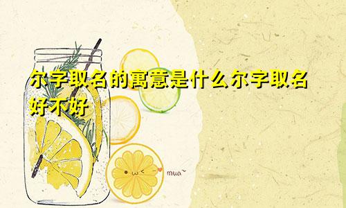 尔字取名的寓意是什么尔字取名好不好