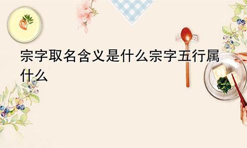 宗字取名含义是什么宗字五行属什么