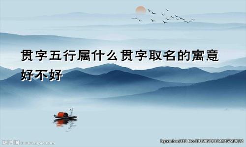 贯字五行属什么贯字取名的寓意好不好
