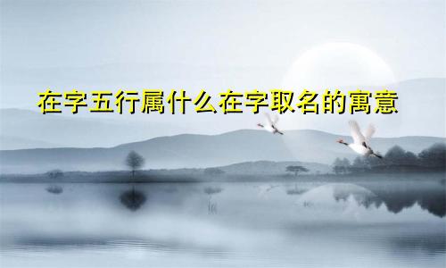 在字五行属什么在字取名的寓意