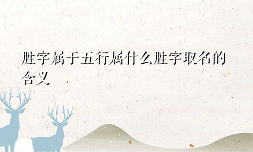 胜字属于五行属什么胜字取名的含义