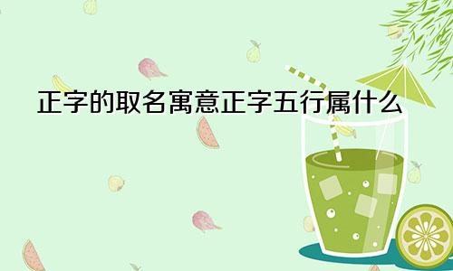 正字的取名寓意正字五行属什么