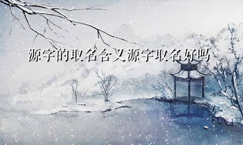 源字的取名含义源字取名好吗
