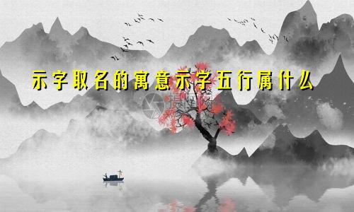 示字取名的寓意示字五行属什么