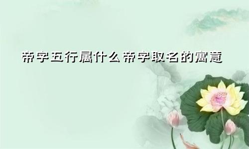 帝字五行属什么帝字取名的寓意