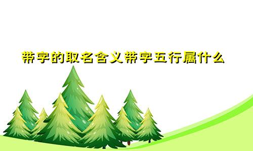 带字的取名含义带字五行属什么