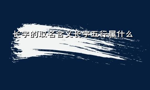 长字的取名含义长字五行属什么