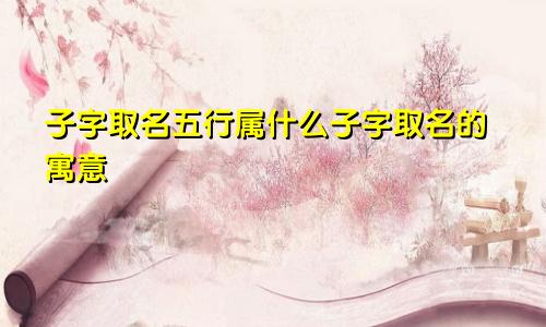 子字取名五行属什么子字取名的寓意
