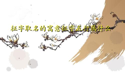 征字取名的寓意征字五行属什么