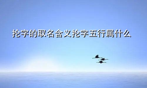 抡字的取名含义抡字五行属什么