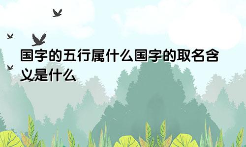 国字的五行属什么国字的取名含义是什么