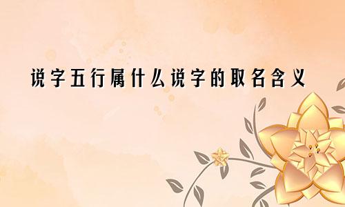 说字五行属什么说字的取名含义