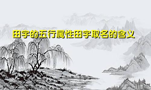 田字的五行属性田字取名的含义