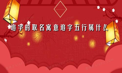 追字的取名寓意追字五行属什么