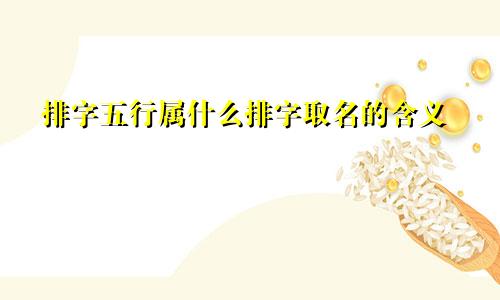 排字五行属什么排字取名的含义