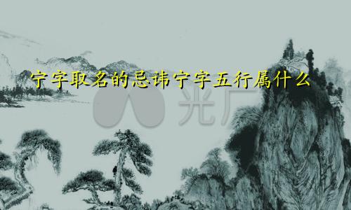 宁字取名的忌讳宁字五行属什么