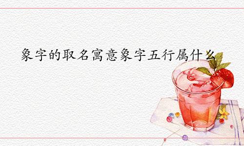 象字的取名寓意象字五行属什么