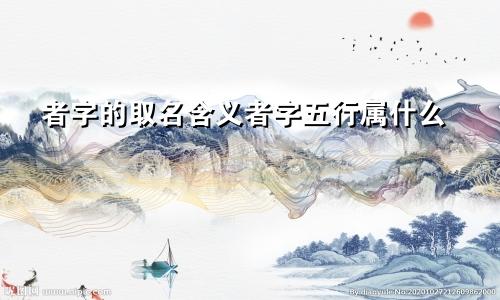 者字的取名含义者字五行属什么