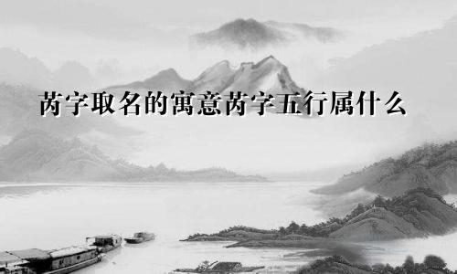芮字取名的寓意芮字五行属什么