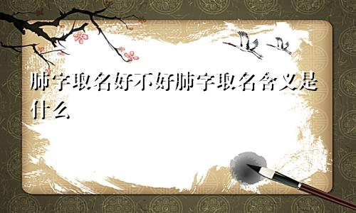 肺字取名好不好肺字取名含义是什么