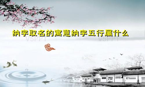 纳字取名的寓意纳字五行属什么