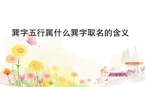巽字五行属什么巽字取名的含义