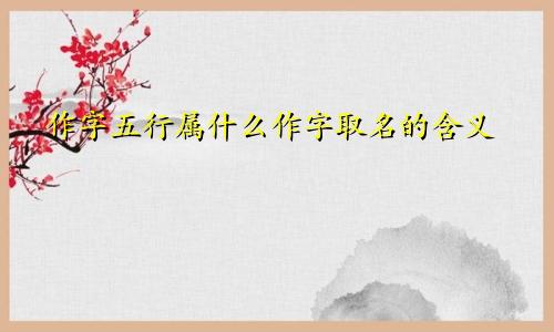 作字五行属什么作字取名的含义