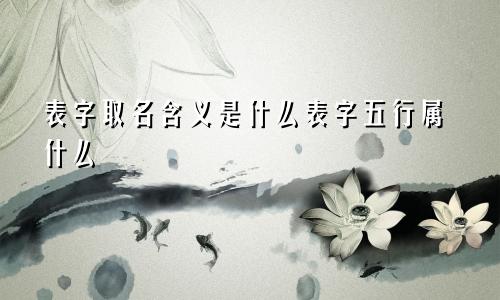 表字取名含义是什么表字五行属什么