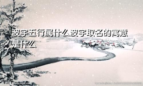 波字五行属什么波字取名的寓意是什么