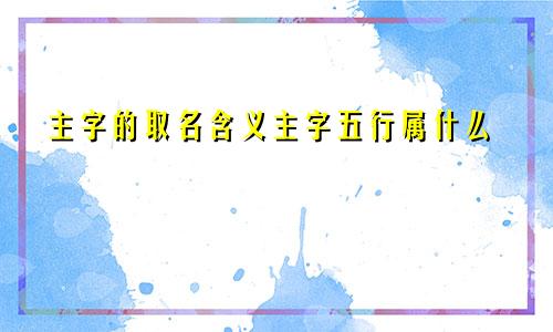主字的取名含义主字五行属什么