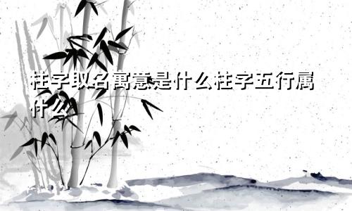 柱字取名寓意是什么柱字五行属什么