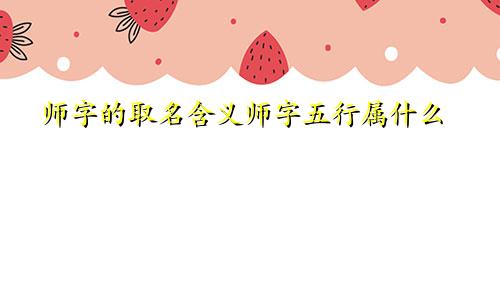 师字的取名含义师字五行属什么