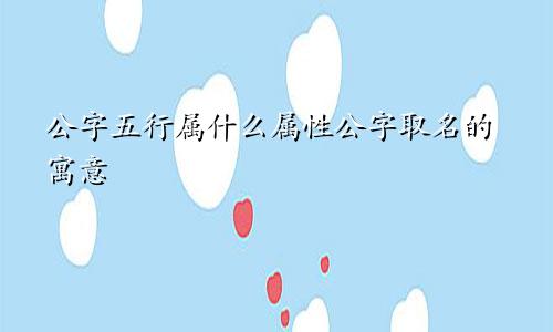 公字五行属什么属性公字取名的寓意
