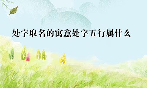 处字取名的寓意处字五行属什么