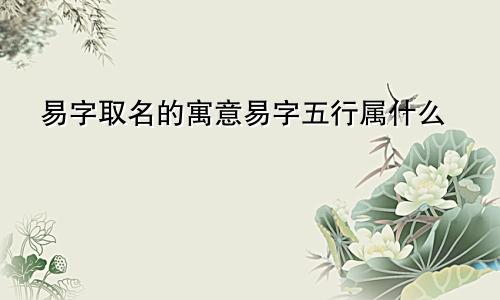 易字取名的寓意易字五行属什么