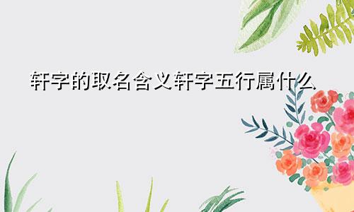 轩字的取名含义轩字五行属什么