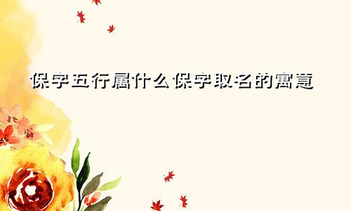保字五行属什么保字取名的寓意