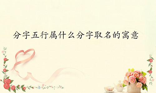 分字五行属什么分字取名的寓意