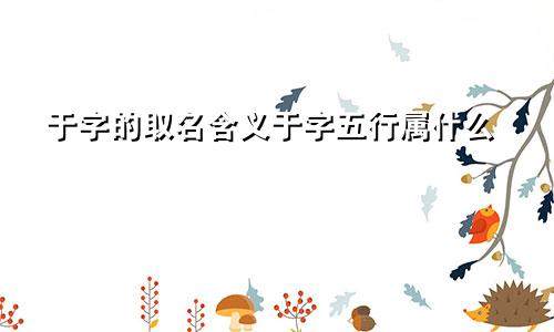 于字的取名含义于字五行属什么