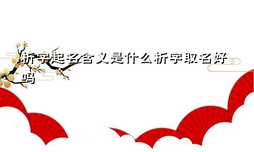 析字起名含义是什么析字取名好吗