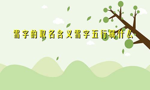 雪字的取名含义雪字五行属什么