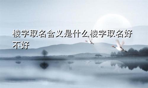 棱字取名含义是什么棱字取名好不好