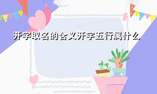 开字取名的含义开字五行属什么