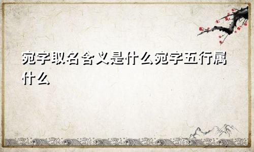 宛字取名含义是什么宛字五行属什么