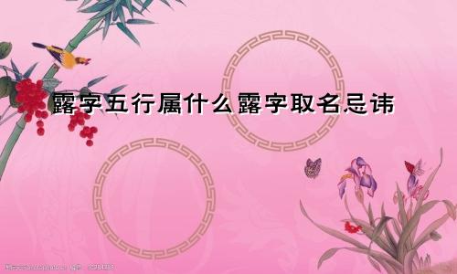露字五行属什么露字取名忌讳