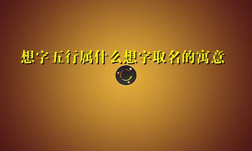 想字五行属什么想字取名的寓意