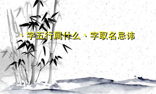 丶字五行属什么丶字取名忌讳