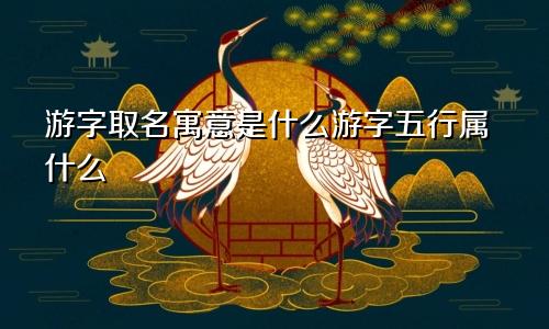 游字取名寓意是什么游字五行属什么