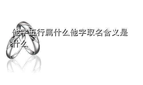 他字五行属什么他字取名含义是什么