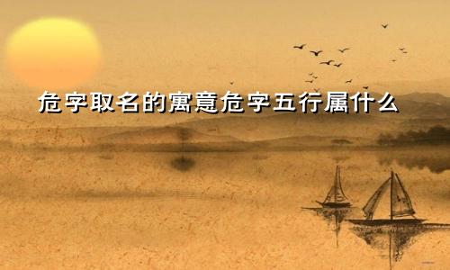 危字取名的寓意危字五行属什么